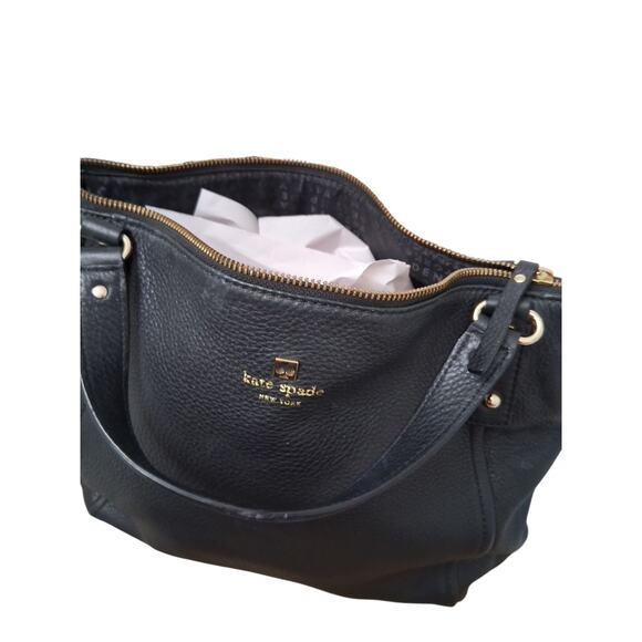 Kate Spade Women's Black Pebbled Leather Kori Luxury Handbag Prep Casual Career - Picture 6 of 12